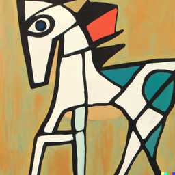 a horse, painting by Pablo Picasso generated by DALL·E 2